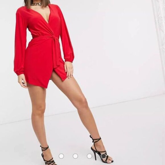 ASOS Red wrap dress - Picture 1 of 1